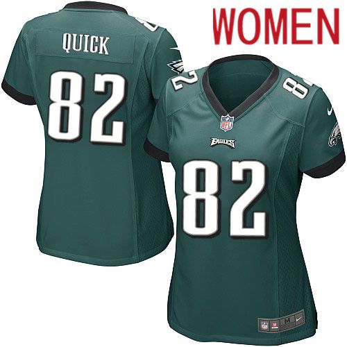 Women Philadelphia Eagles 82 Mike Quick Nike Midnight Green Game NFL Jersey